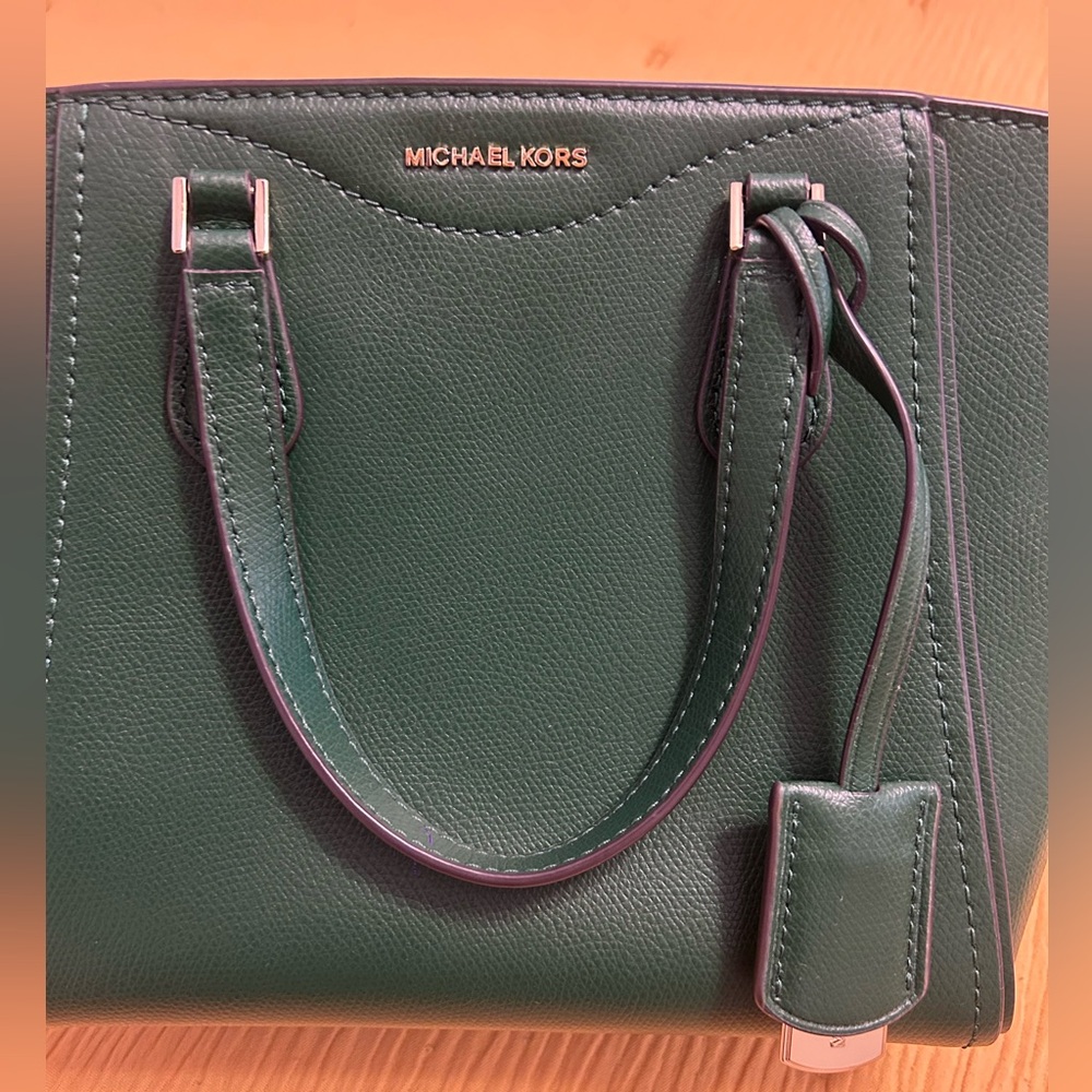 Michael Kors Taryn Small Convertible Top Zip Tote Crossbody - Bosco - Picture 9 of 12